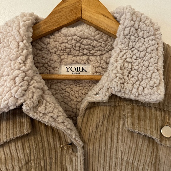 York Street Brown Corduroy Teddy Jacket with Sherpa Lining | Size Small - Picture 2 of 8